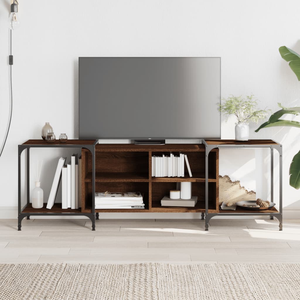 TV chest, brown oak, 153x37x50 cm, composite wood