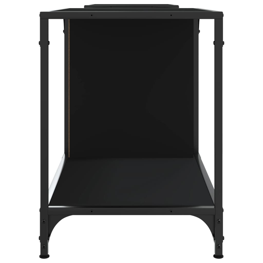 TV sideboard, black, 203x37x50 cm, processed wood