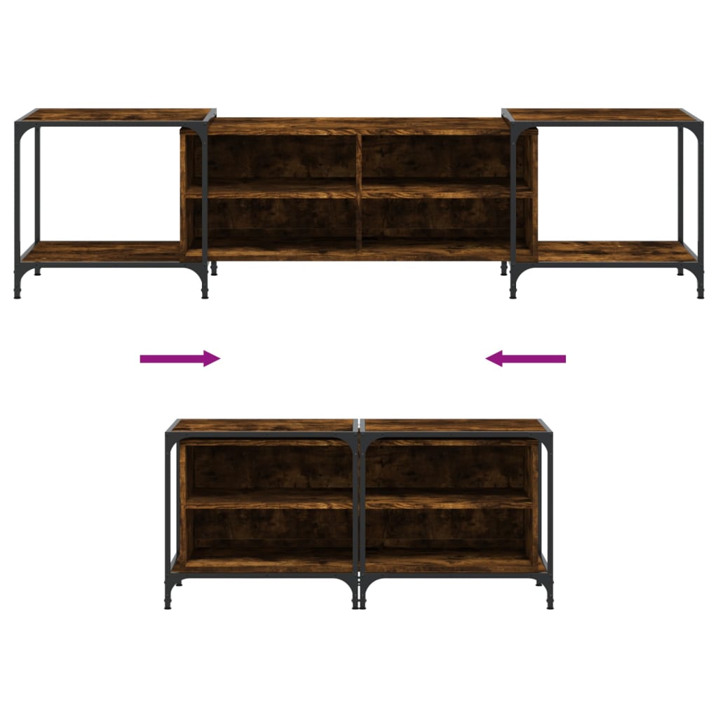 TV chest, smoky oak, 203x37x50 cm, processed wood