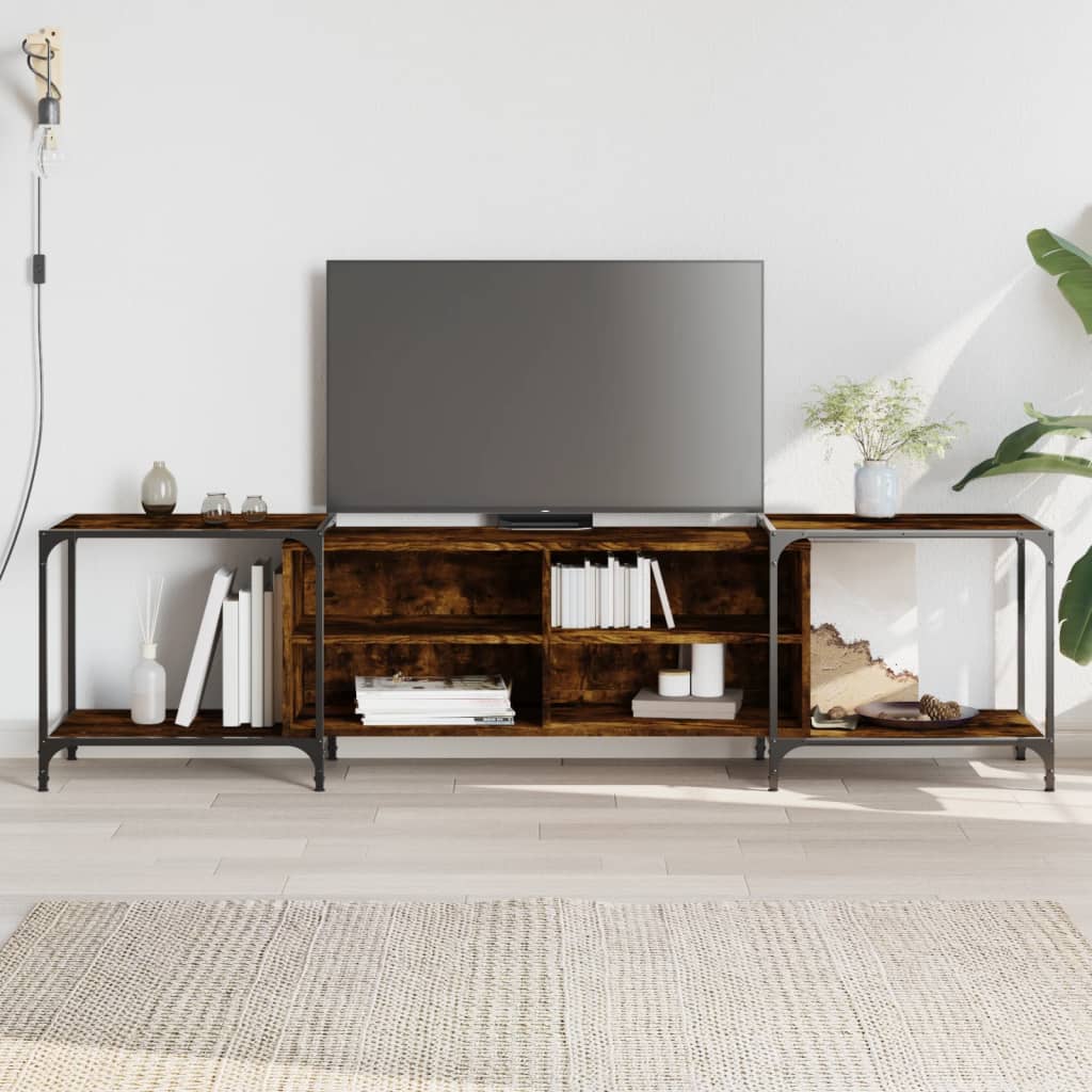 TV chest, smoky oak, 203x37x50 cm, processed wood