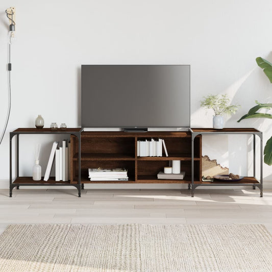 TV chest, brown oak, 203x37x50 cm, processed wood