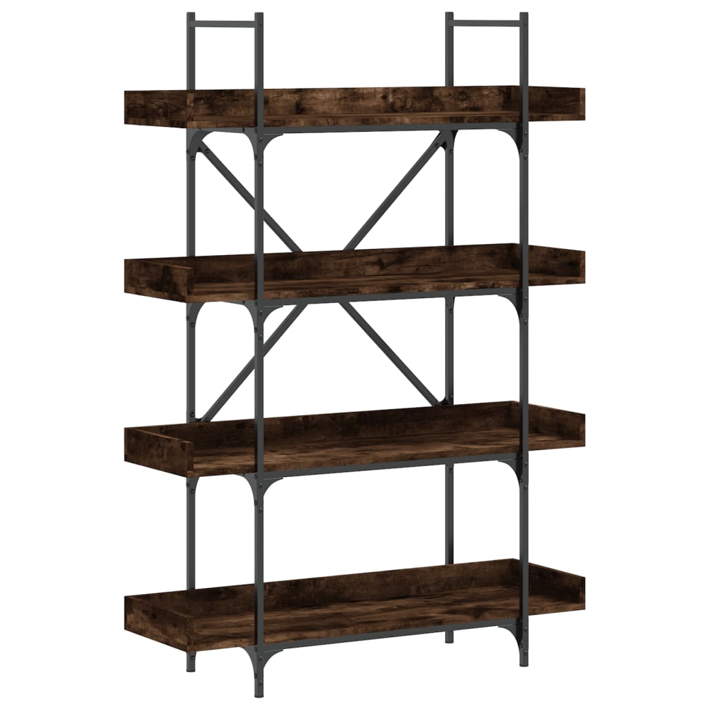 Bibliotecă cu 4 niveluri, stejar fumuriu, 100x33x145,5 cm, lemn