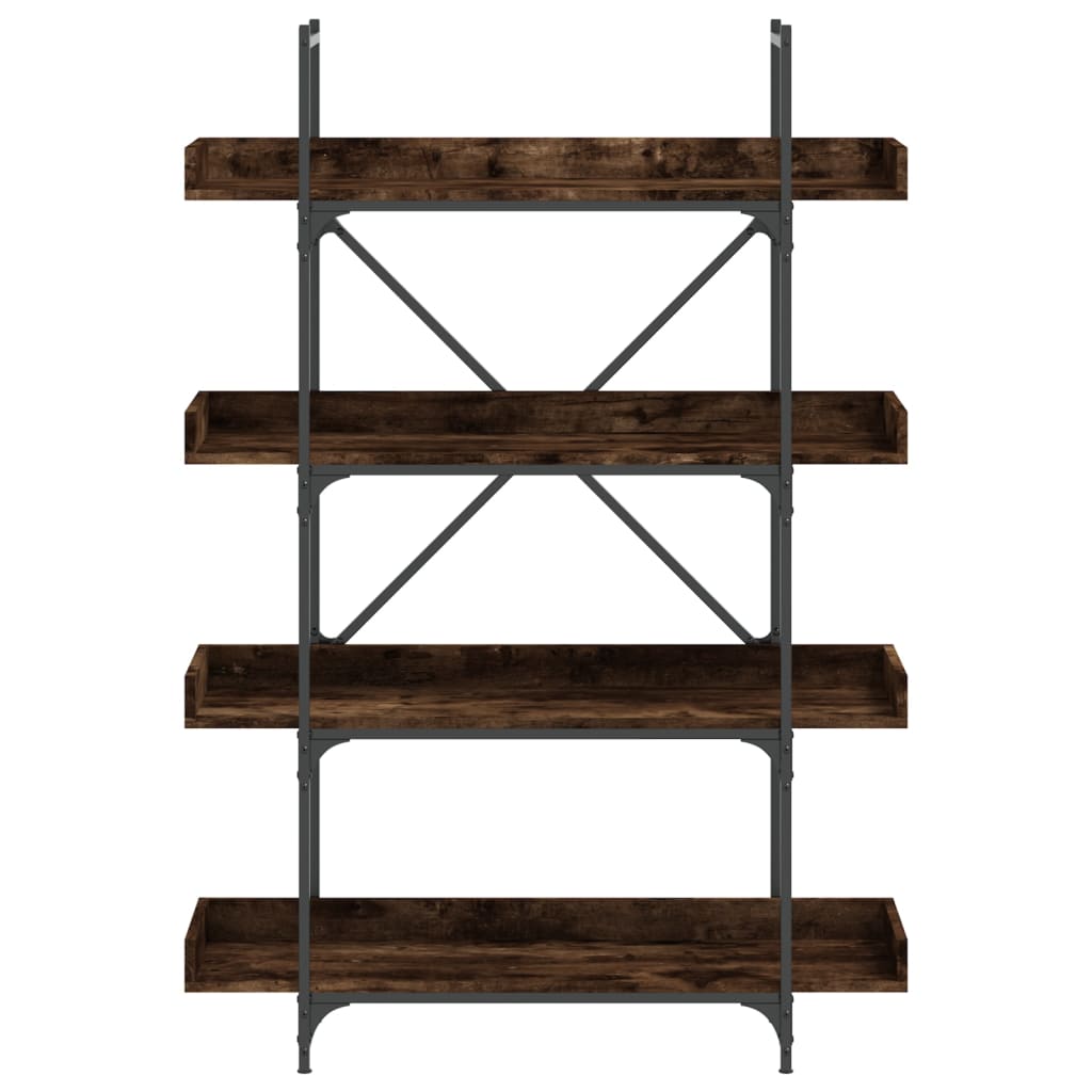 Bibliotecă cu 4 niveluri, stejar fumuriu, 100x33x145,5 cm, lemn