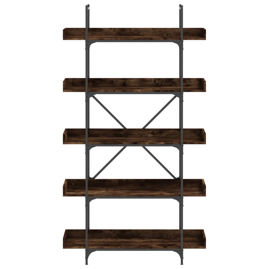 Bibliotecă cu 5 niveluri, stejar fumuriu, 100x33x180,5 cm, lemn