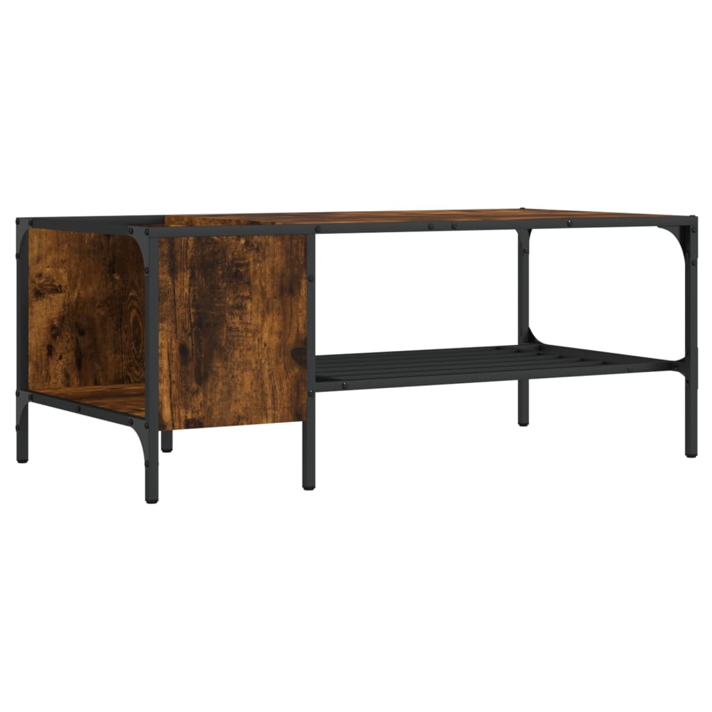 Coffee table with shelf, smoked oak, 100x51x40 cm, wood