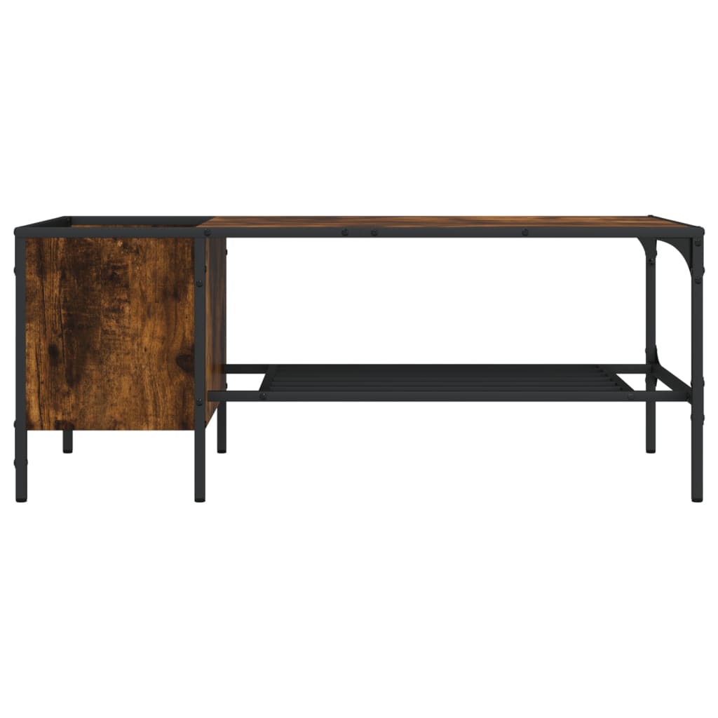Coffee table with shelf, smoked oak, 100x51x40 cm, wood