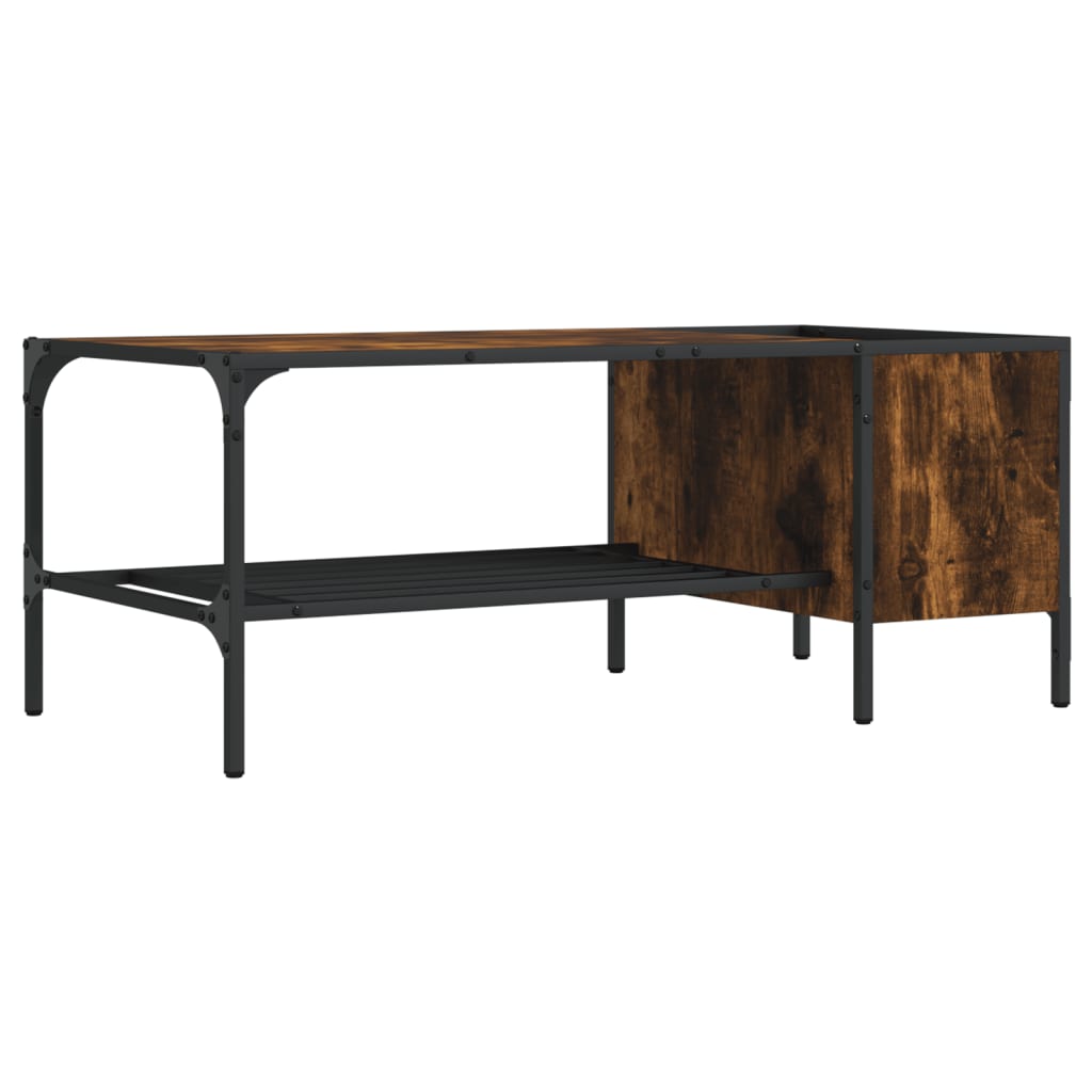 Coffee table with shelf, smoked oak, 100x51x40 cm, wood