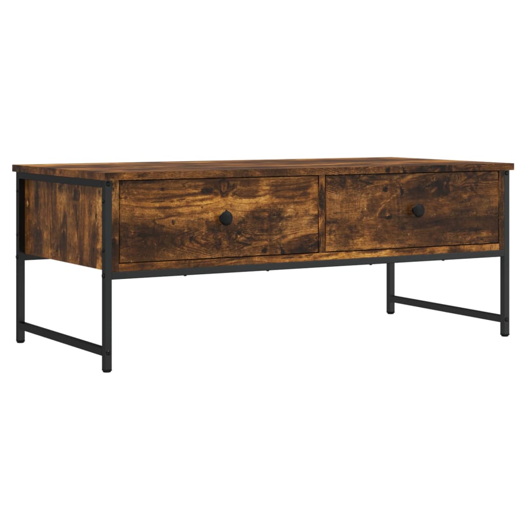 Coffee table, smoked oak, 101x49x39.5 cm, processed wood