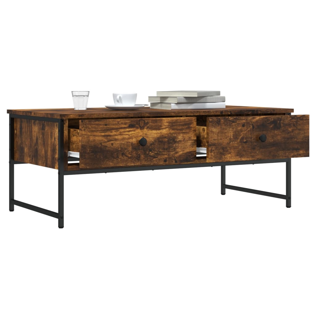 Coffee table, smoked oak, 101x49x39.5 cm, processed wood