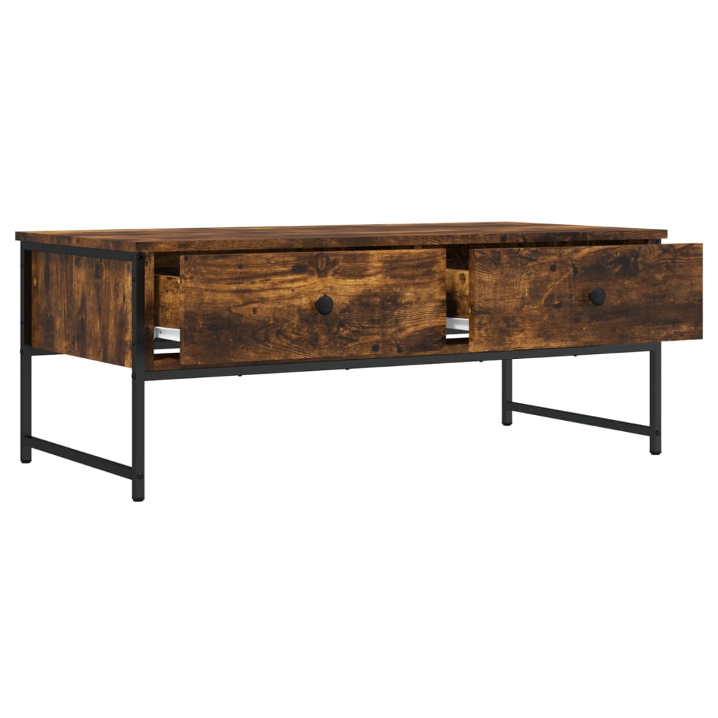 Coffee table, smoked oak, 101x49x39.5 cm, processed wood