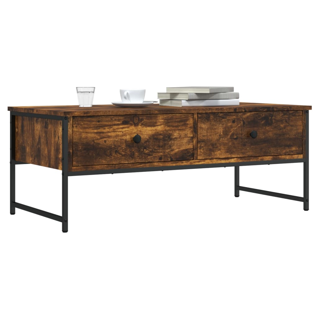 Coffee table, smoked oak, 101x49x39.5 cm, processed wood