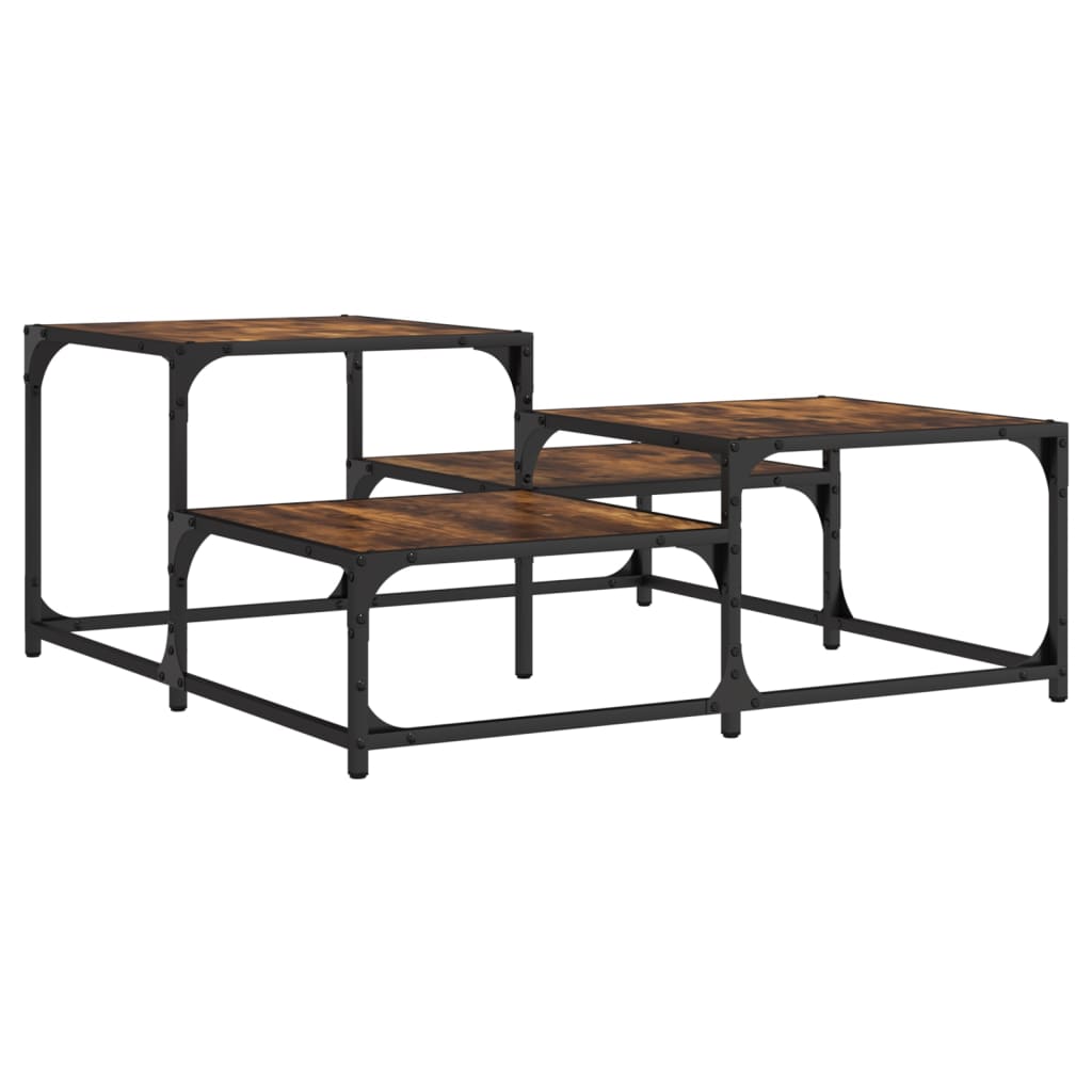 Coffee table, smoky oak, 87.5x87.5x40 cm processed wood