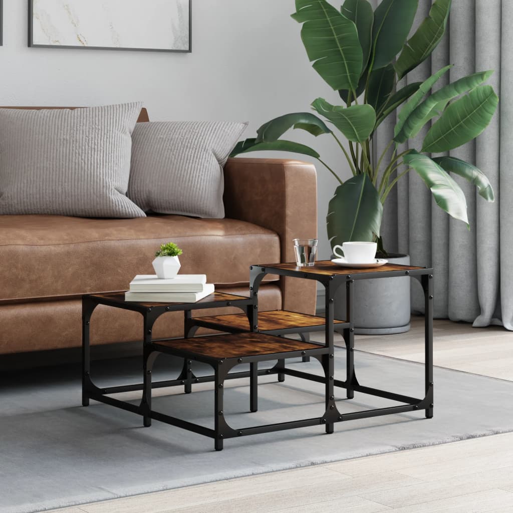 Coffee table, smoky oak, 68x68x40 cm, composite wood