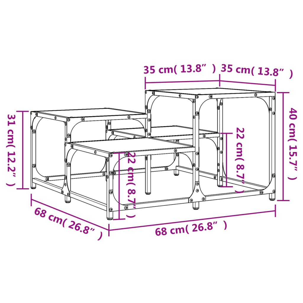 Coffee table, smoky oak, 68x68x40 cm, composite wood