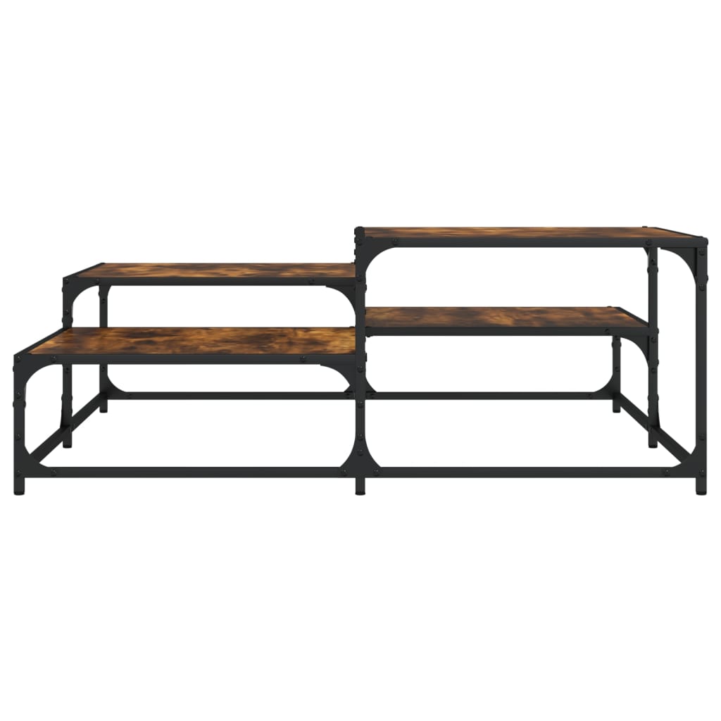 Smoked oak coffee table 107x107x40 cm made of processed wood