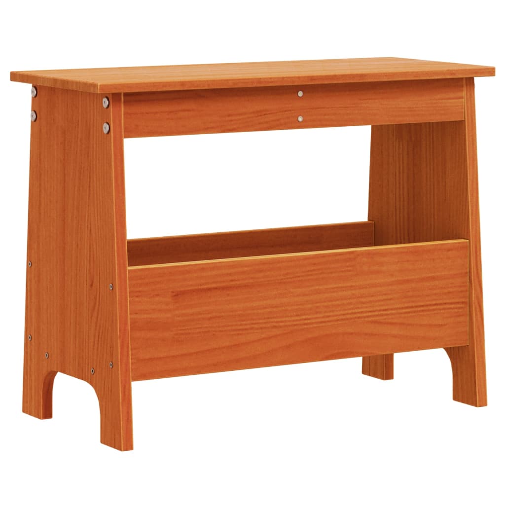 Hall bench, wax brown, 60x28x45 cm, solid pine wood