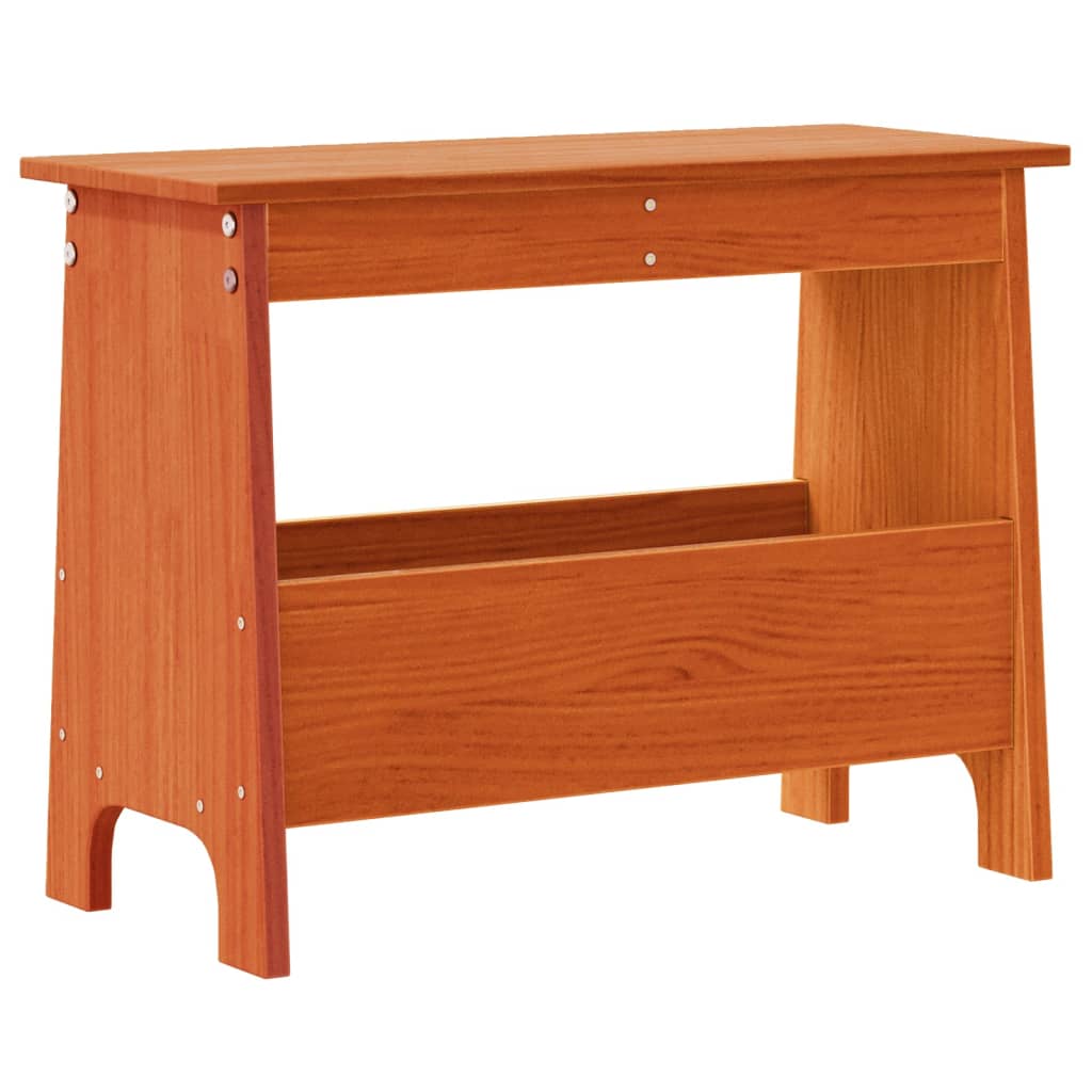 Hall bench, wax brown, 60x28x45 cm, solid pine wood