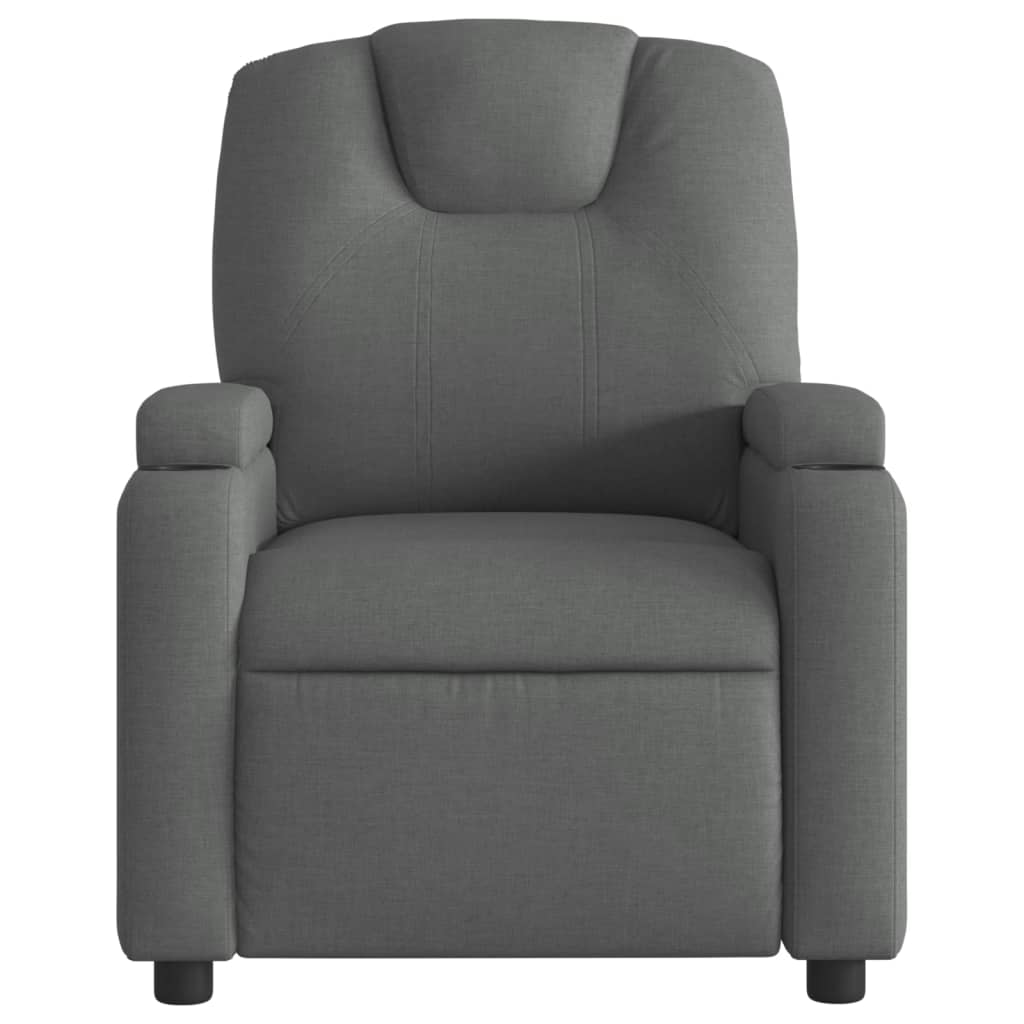 Folding massage chair, dark grey, textile material