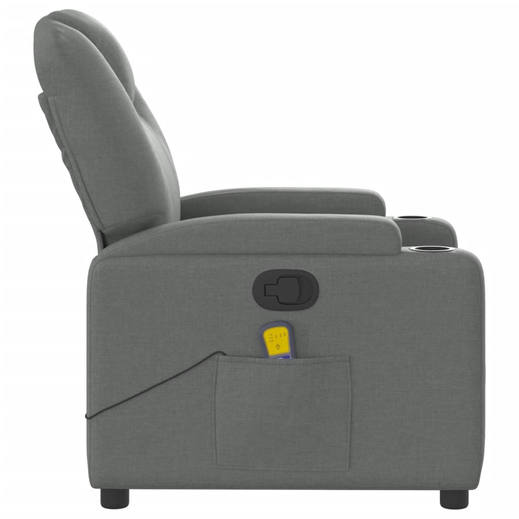 Folding massage chair, dark grey, textile material