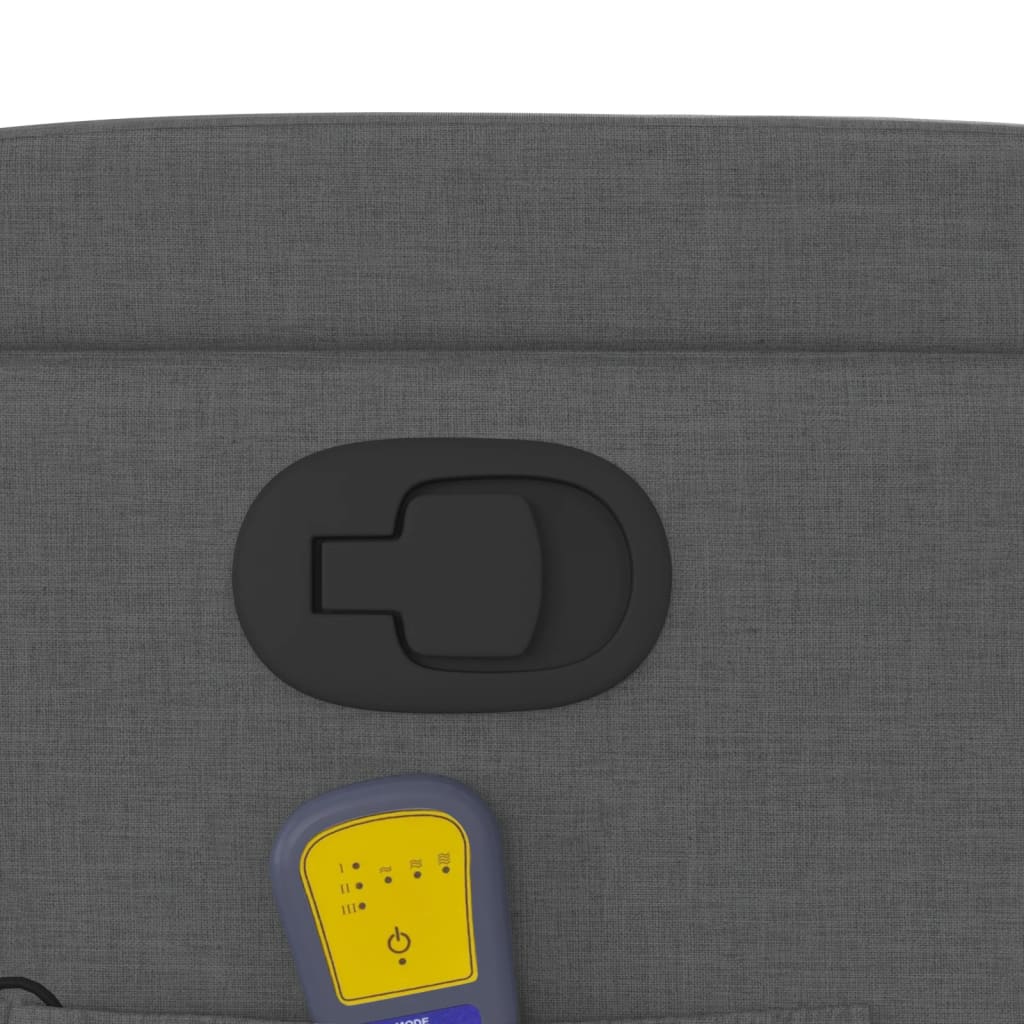 Folding massage chair, dark grey, textile material