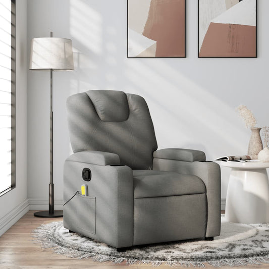 Folding massage chair, dark grey, textile material