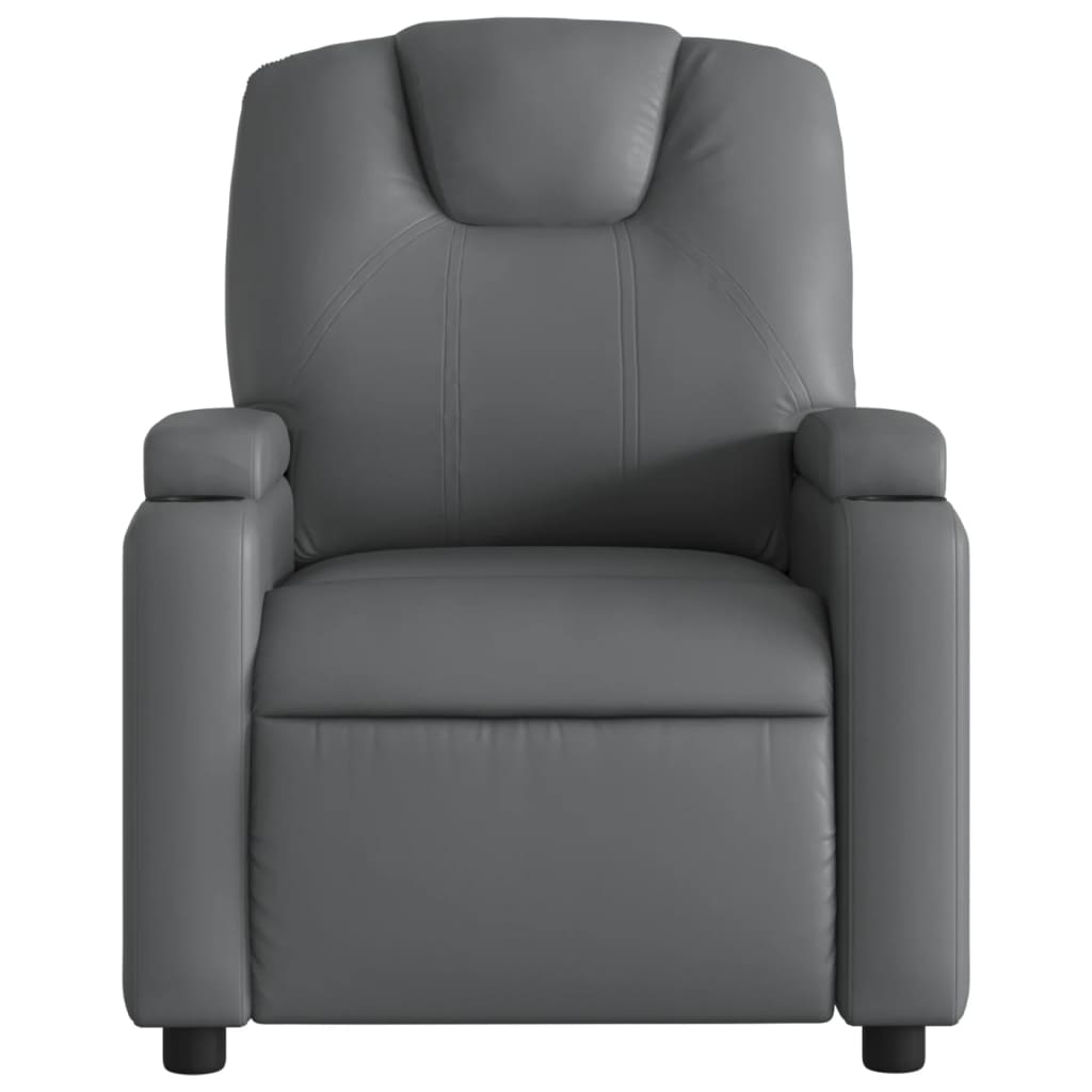 Folding massage chair, gray, ecological leather
