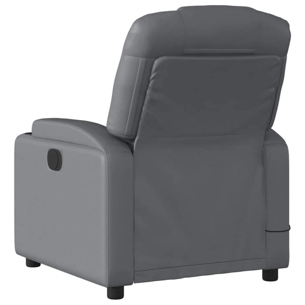 Folding massage chair, gray, ecological leather