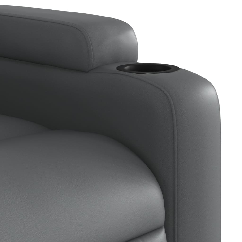 Folding massage chair, gray, ecological leather