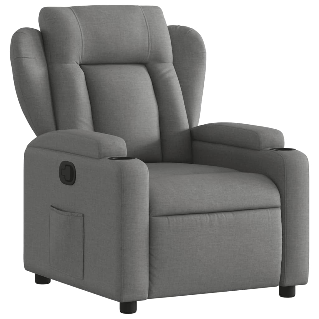 Folding armchair, dark grey, fabric