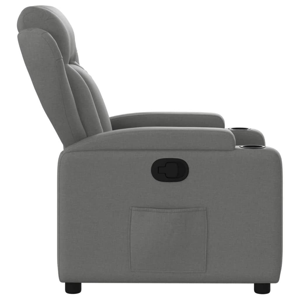 Folding armchair, dark grey, fabric