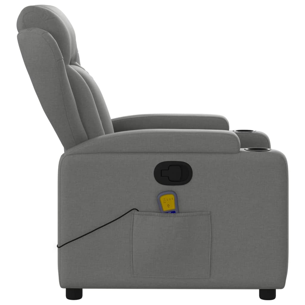 Folding massage chair, dark grey, textile material