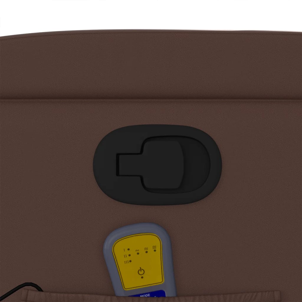 Folding massage chair, brown, ecological leather