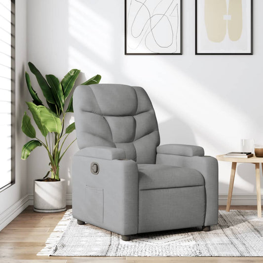 Fotoliu rabatabil, gri deschis, material textil