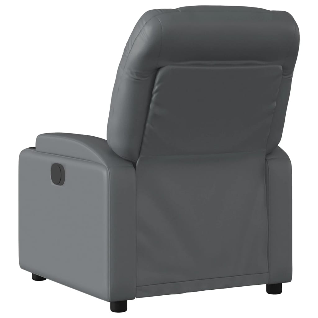 Folding massage chair, gray, ecological leather