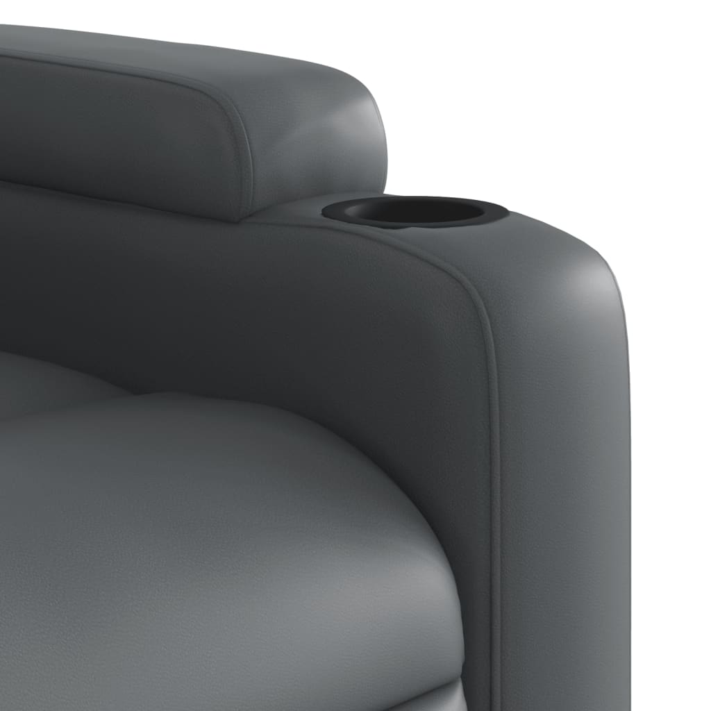 Folding massage chair, gray, ecological leather