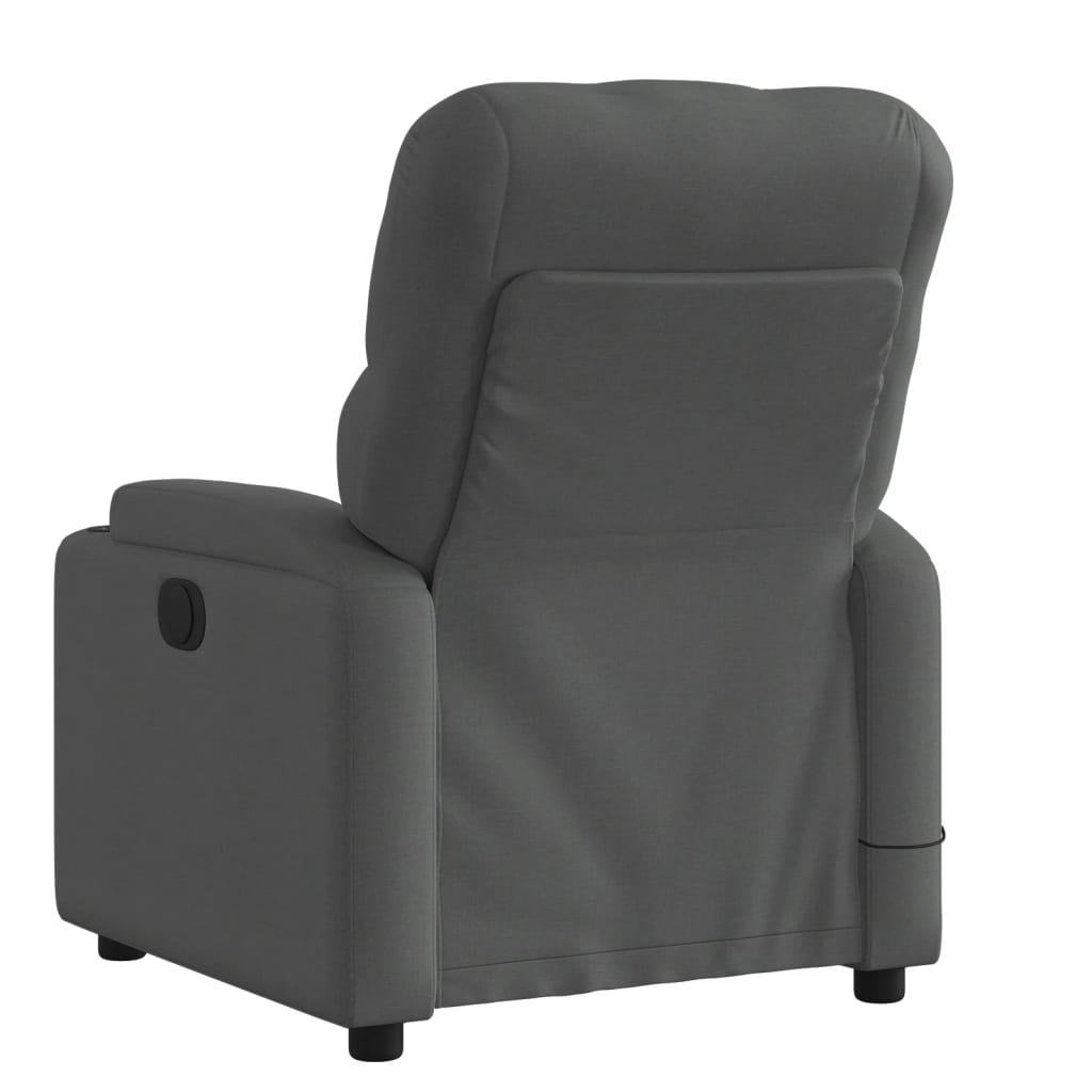 Folding massage chair, dark grey, textile material