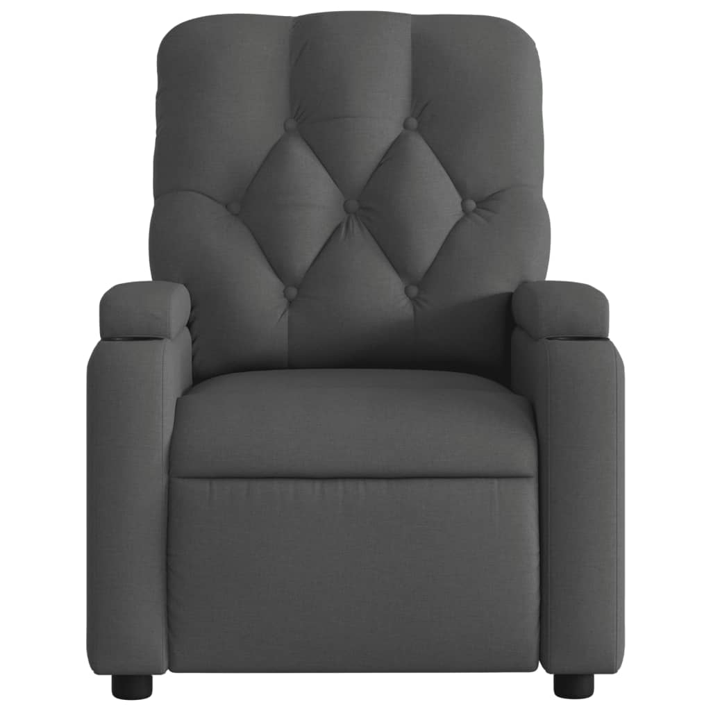 Folding massage chair, dark grey, textile material