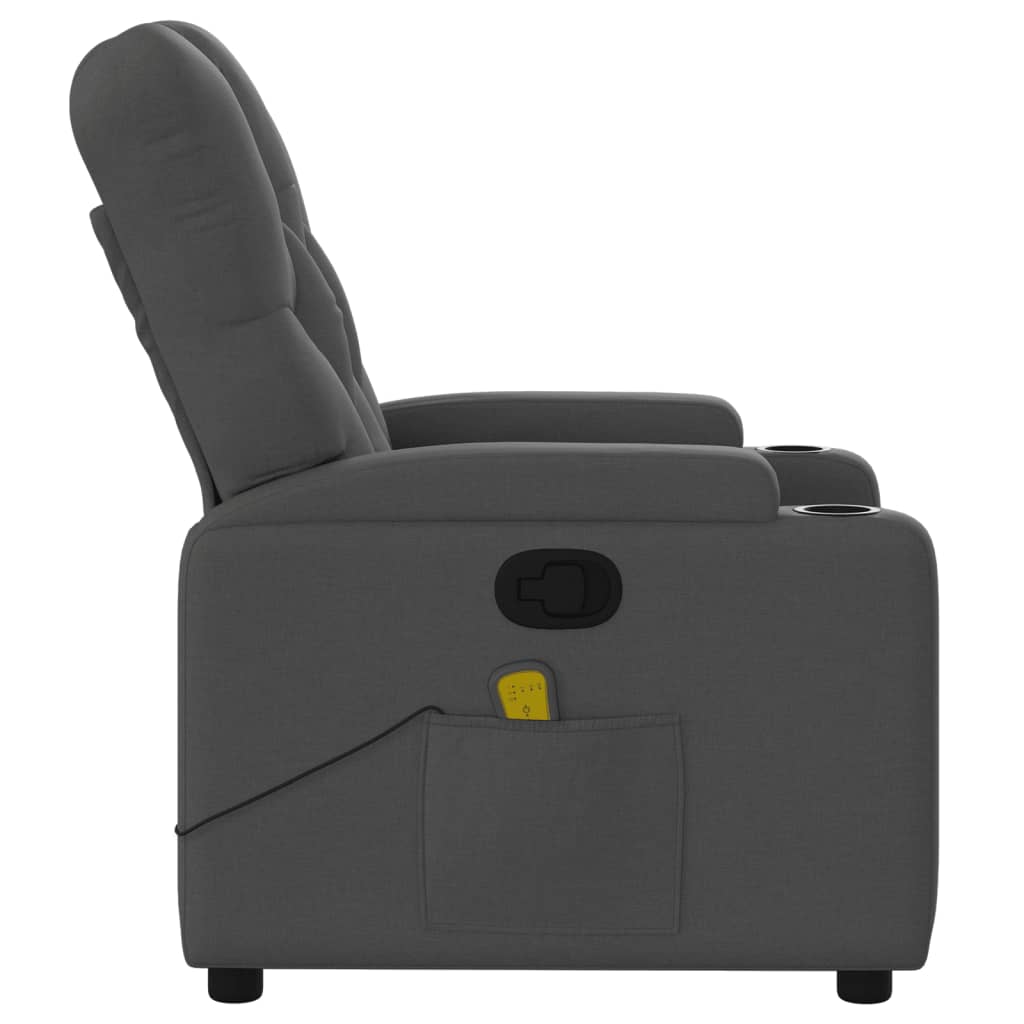 Folding massage chair, dark grey, textile material