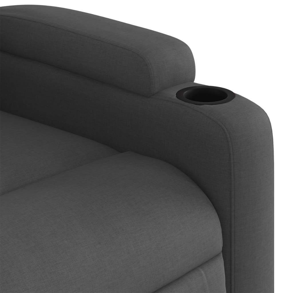 Folding massage chair, dark grey, textile material