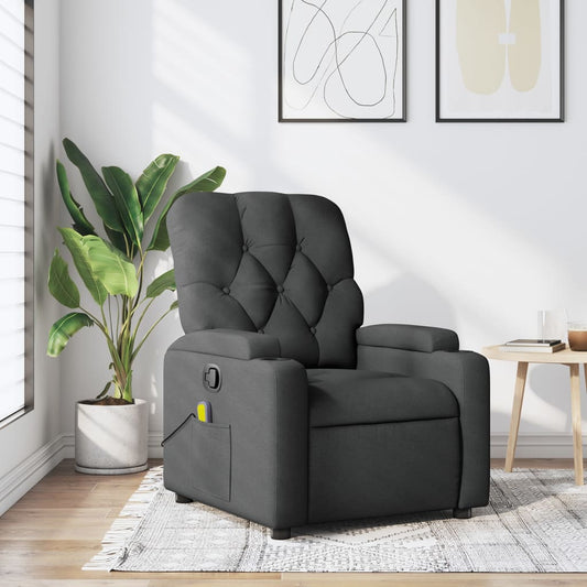 Folding massage chair, dark grey, textile material