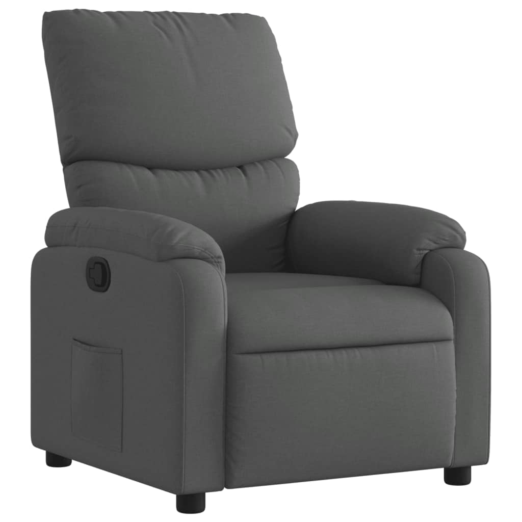 Folding armchair, dark grey, fabric