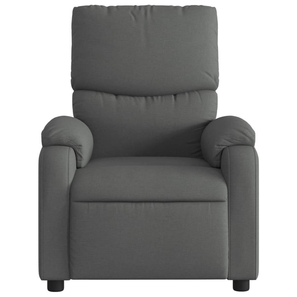 Folding armchair, dark grey, fabric