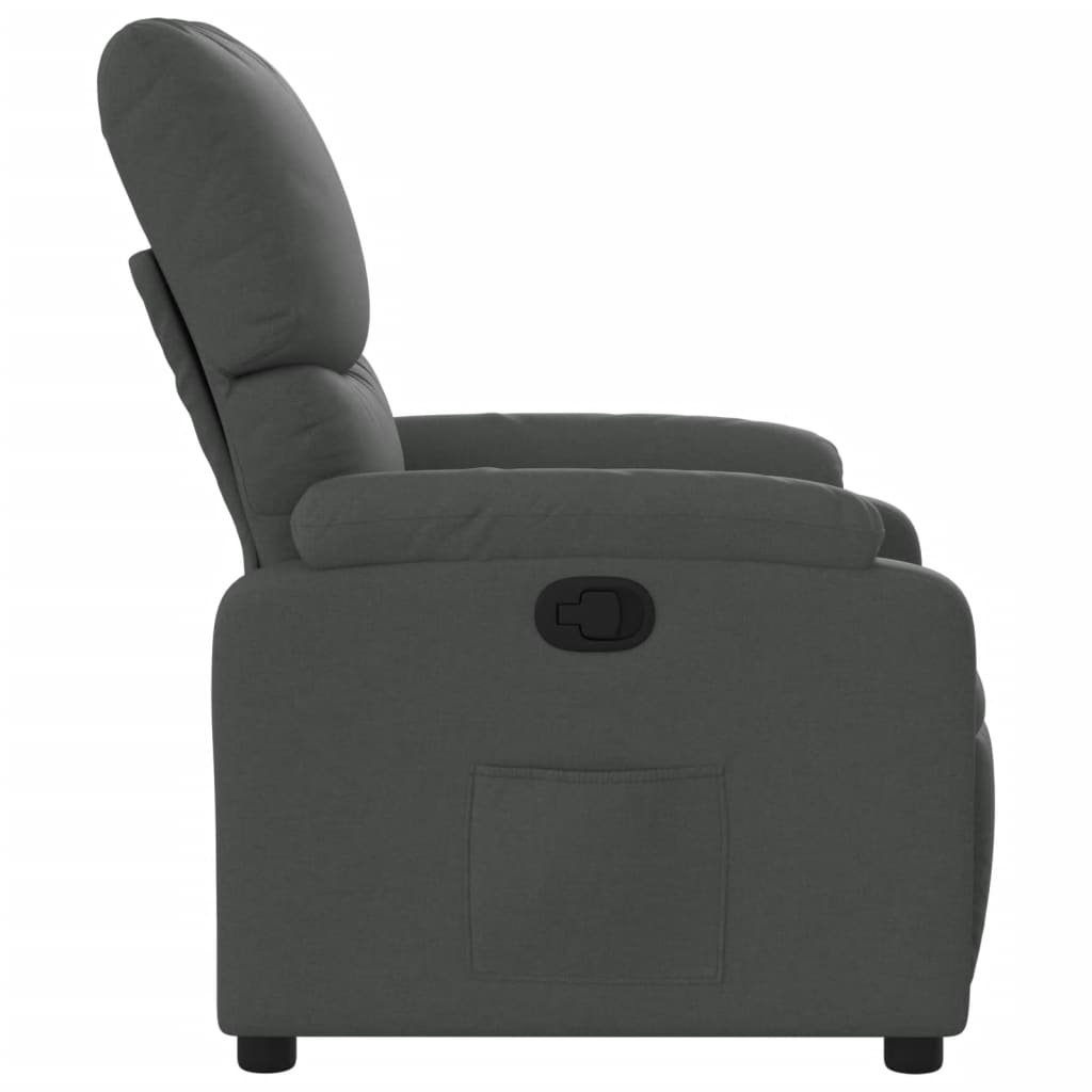 Folding armchair, dark grey, fabric
