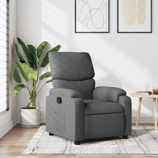 Fotoliu rabatabil, gri închis, material textil