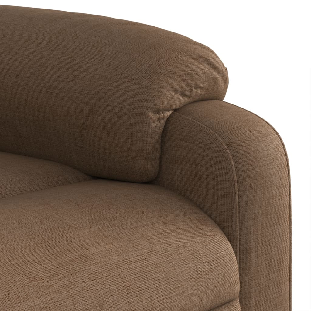 Folding massage armchair, brown, textile material