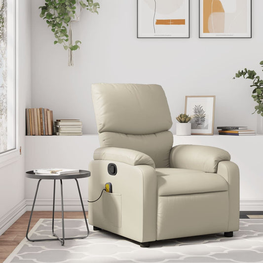 Folding massage chair, cream, ecological leather