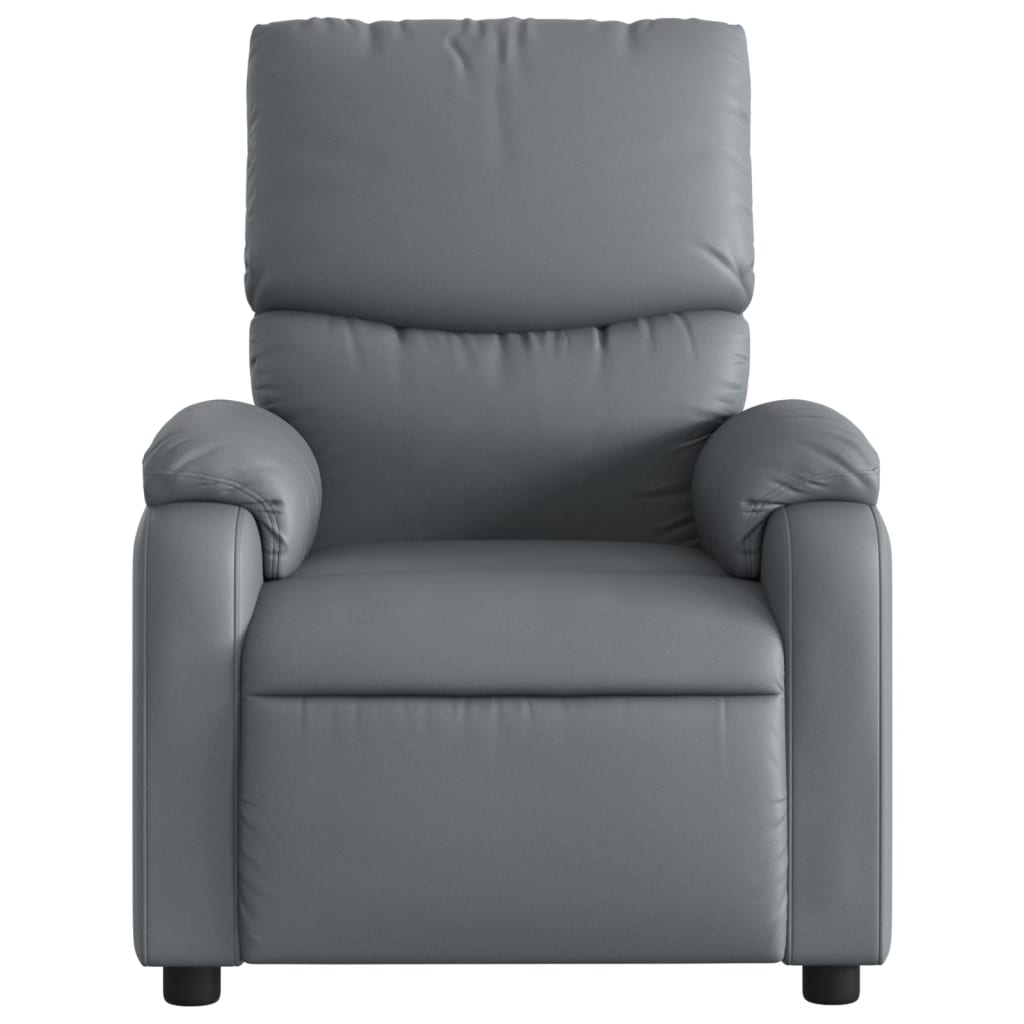 Folding massage chair, gray, ecological leather