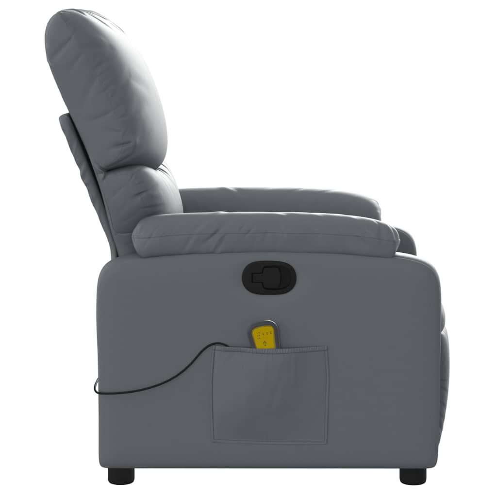 Folding massage chair, gray, ecological leather