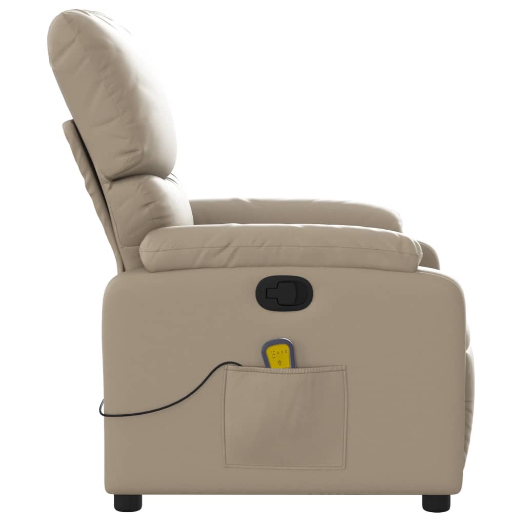 Folding massage armchair, cappuccino, ecological leather
