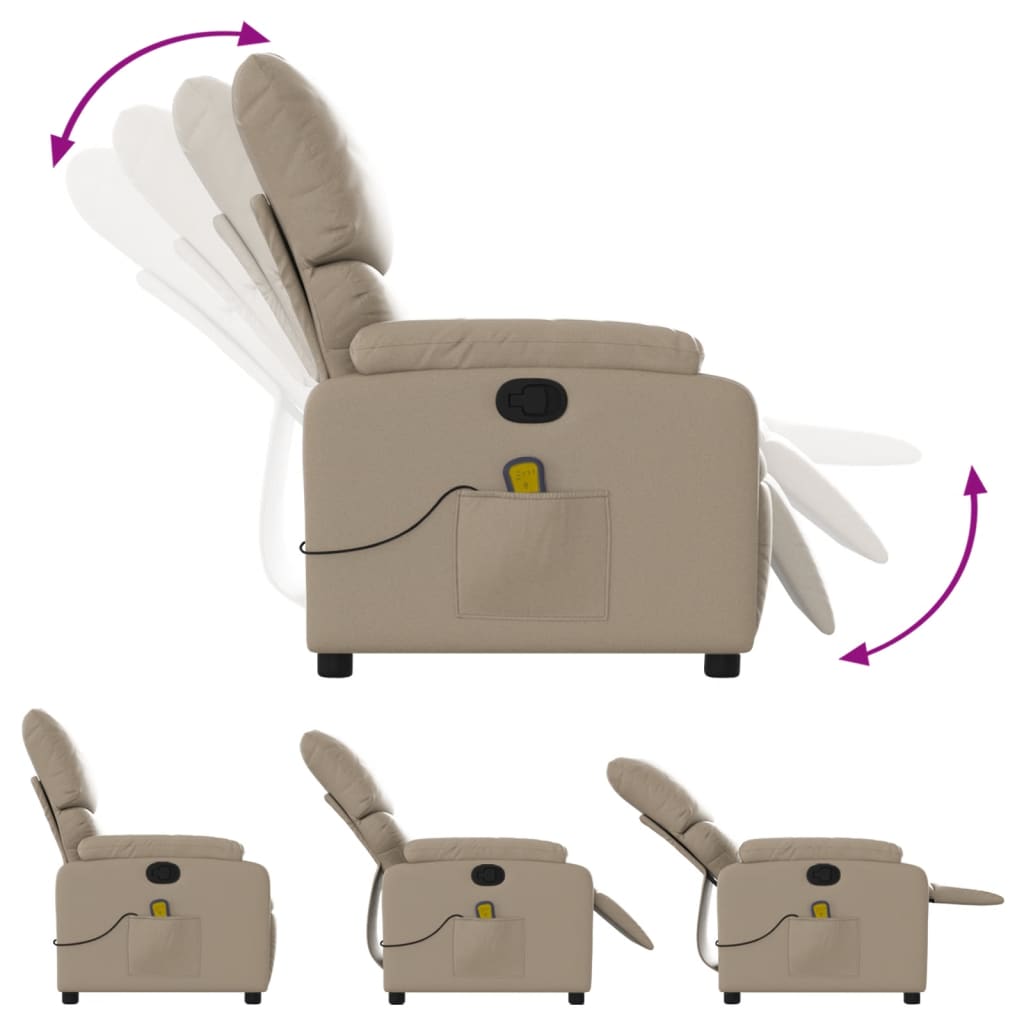 Folding massage armchair, cappuccino, ecological leather